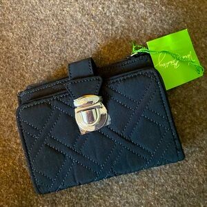 NWT Vera Bradley black microfiber wallet
